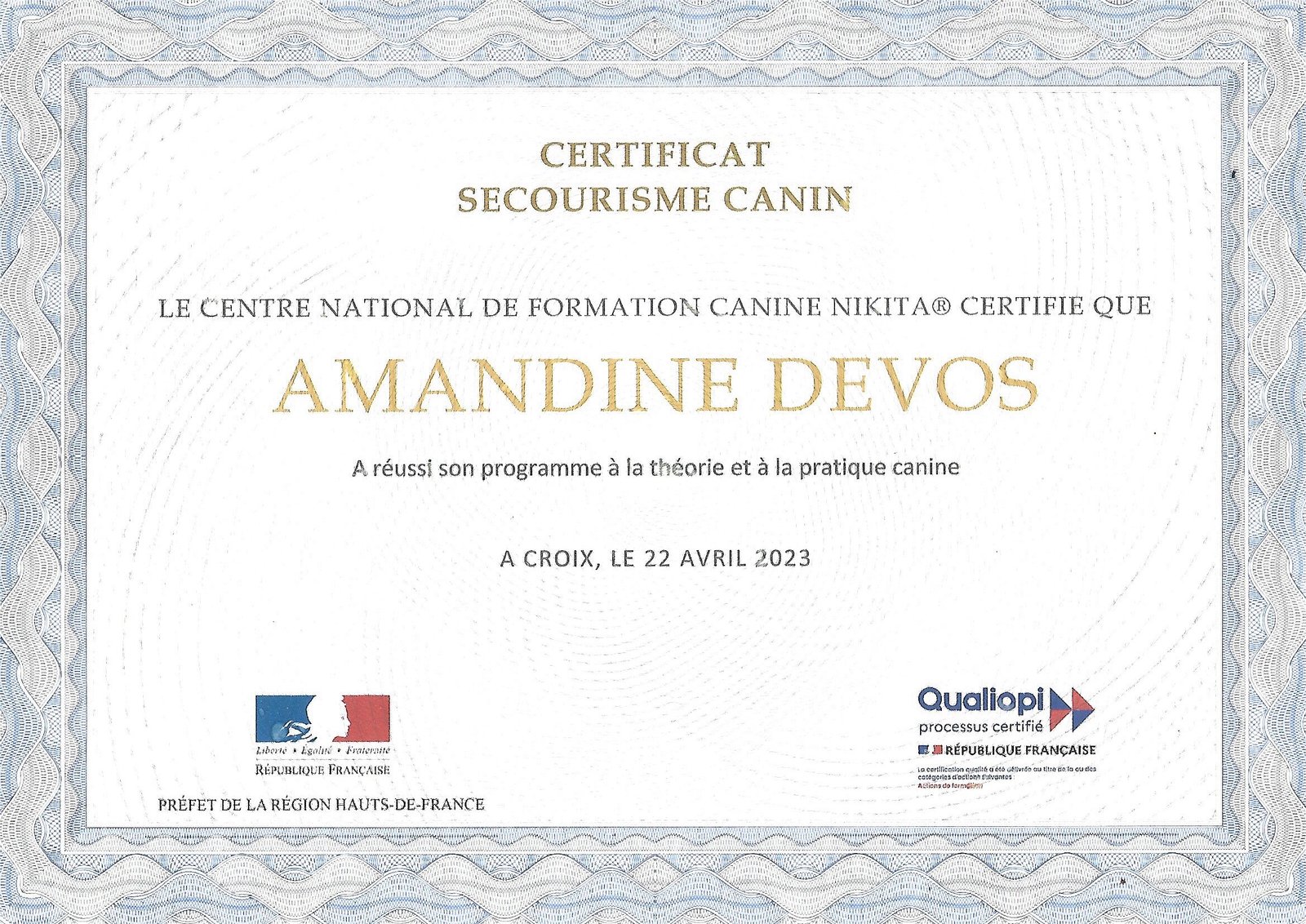 Les piliers de Racines et Poils diplome secourisme canin